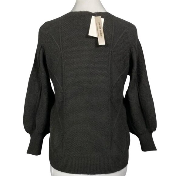 Sweet Romeo Balloon Sleeve Cable Knit Sweater - Picture 2 of 4